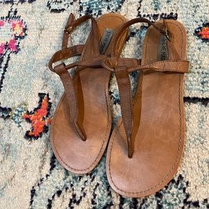 Steven Madden Brown Leather Sandals